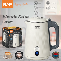 Bouilloire électrique RAF 2.0L R.7995 1500W, ébullition rapide, voyant lumineux, base pivotante à 360°, arrêt automatique, pour usage quotidien en cuisine