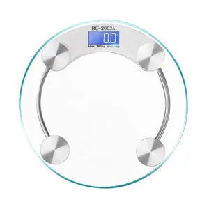 Round glass digital electronic personal weighing machine body fat scale