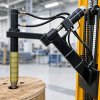 Beliebter Halbautomatischer Papierrollenklammerstapler mit 500kg Tragfähigkeit, Hubhöhe, Elektrischer Rollenrotator und -kippvorrichtung für die Druckindustrie
