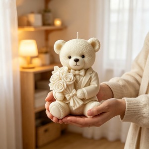 Wedding Bear Scented Candle <b>Mold</b> Customizable Shape For DIY Candle Making Kits Commercial Use - Product Image 4