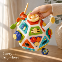 Cube d'activités sensorielles 22 panneaux pour bébé 12 mois et plus, avec jeu de correspondance de formes, tambour musical et volant, jouet de motricité fine, vente en gros