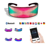 Lunettes intelligentes LED RVB pleine couleur contrôlées par application, Bluetooth, rechargeables, portables, avec affichage de messages DIY – Nouveauté très prisée pour les soirées et festivals
