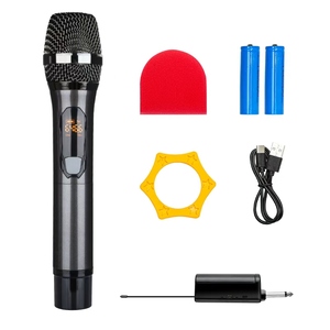 Microphone sans fil double UHF, faible latence, portée de 50 m, micro plug-and-play pour karaoké, soirée à domicile, <span class=keywords><strong>discours</strong></span>, vente en gros - Product Image 1