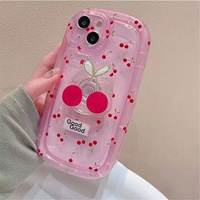 Plein écran petite cerise coque de téléphone pour iPhone 14 Plus 7 8 X XS XR 11 12 13 Pro Max MINI étuis en silicone couverture avec support 16