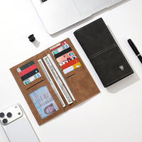 Dompet Pria Panjang Kulit PU Retro Baru, Sederhana dan Tipis dengan Banyak Slot Kartu, Dompet Jas, Tempat Kartu