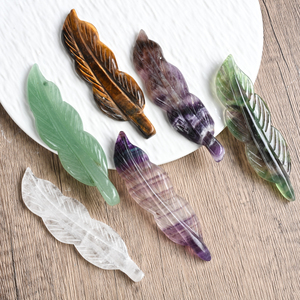 Pluma de Cristal de Cuarzo Natural Tallada a Mano, Artesanía de Cristal, Piedra Energética Curativa, Decoración para el Hogar, Colección, Venta al por Mayor - Product Image 3