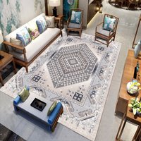 Tapis moderne en polyester, doux, antidérapant, lavable en machine, style bohème floral, pour la maison, le salon