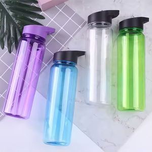 Custom <b>Cheap</b> 700ml Gym clear Drinking Plastic Sports Water Bottle With Straw - Product Image 2