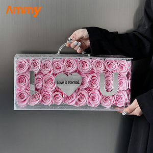 Coffret cadeau acrylique AM-PFE69 'I LOVE YOU' fleur éternelle pour la fête des mères et Noël préserve <span class=keywords><strong>les</strong></span> roses de manière aiguë - Product Image 4