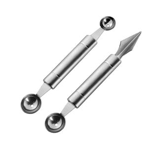 Cuillère à boulettes de fruits en acier inoxydable et outil à former des boulettes avec couteau à découper les fruits, couteau à découper la pastèque, cuillère à boulettes - Product Image 5