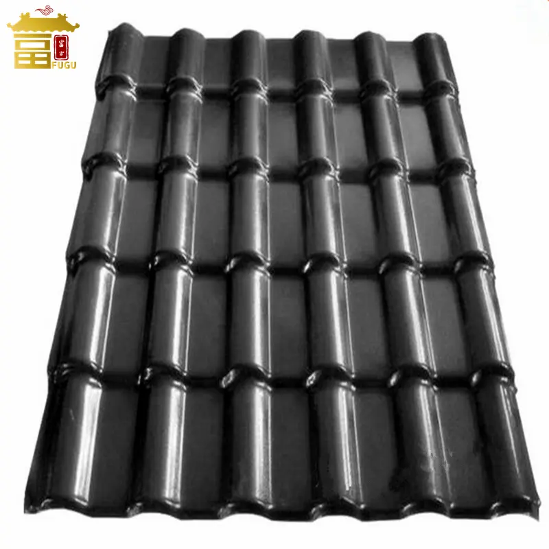 APVC İspanyol plastik sentetik çatı levhaları PVC ispanyol tipi çatı kiremiti anti-korozyon bambu şekli Shingle