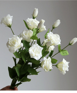 Arreglos Florales de <span class=keywords><strong>Eustoma</strong></span> Artificiales de PVC Suave de Alta Calidad, Hechos a Mano, con Tacto Natural, Ecológicos para el Día de la Madre - Product Image 1