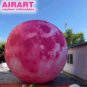 Luna Gonfiabile Gigante Rosa Personalizzata con Logo del Marchio per Decorazione di Atrio di Centro Commerciale, Pianeta Gonfiabile da 1m-10m per Eventi Musicali - Product Image 2