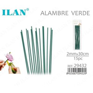 Filo Floreale Verde ILAN 2mmx30cm 15pz per Composizioni Floreali - Product Image 1