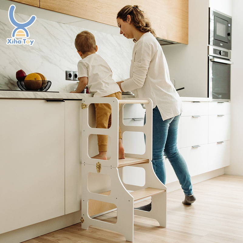 Детская складная кухонная подставка ступенчатый стул обучающая башня для детей сделано в ЕС деревянная обучающая башня Монтессори с доской