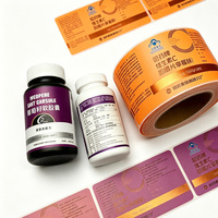 Étiquettes personnalisées holographiques, résistantes à l'huile et écologiques pour flacons de suppléments de soutien au cortisol, avec Ashwagandha, Magnésium et Mélisse, pour l'emballage