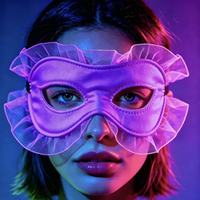 Masque pour les yeux en polyester fluorescent réactif aux UV pour les soirées rave et les spectacles sur scène