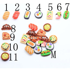 Pendientes asimétricos de resina de salmón para mujer y niña, aretes colgantes de comida, bolas de arroz, pan, Sushi, regalo de joyería único - Product Image 4