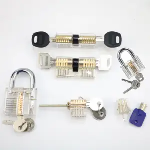 Ensemble de 6 serrures de pratique pour les serruriers débutants et professionnels Cadenas transparent <span class=keywords><strong>Kit</strong></span> d'outils de cueillette de verrouillage <span class=keywords><strong>professionnel</strong></span> - Product Image 1