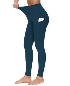 Supporto campione personalizza etichetta gambali solidi con tasca comodi <span class=keywords><strong>Leggings</strong></span> Yoga senza soluzione di continuità - Product Image 4