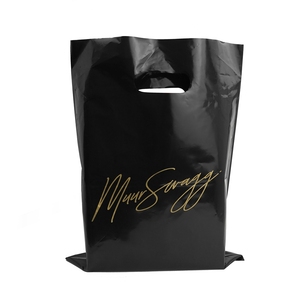 customized printed plastic carrier bag with shopping poly carry handle Standard size shopping bags