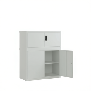 Light Grey Powder Coated Steel <b>Filing</b> Cabinet 35.4 X 15.7 X 43.3 In Key Lock Office <b>Storage</b> - Product Image 1