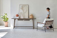 Table d'angle en bois de pin blanc nouvelle collection, gaucoupes naturelles souples, console rétro