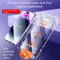 Chambre anti-poussière pour application rapide de protection d'écran de téléphone, élimination automatique de la poussière, sans bulles, compatible avec plusieurs modèles d'iPhone