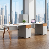 Poste de travail de bureau individuel moderne en bois avec cloison de séparation, ensemble de mobilier de direction de luxe pour employés