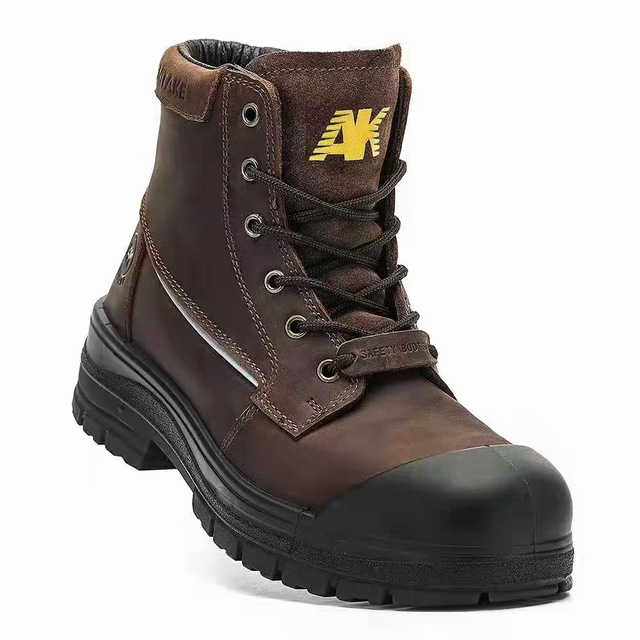 Hot Sale Industrial Safty Shoes Steel Toe Anti-smash Puncture-proof Safety Boot Men Crazy Horse Leather Work Boot High Cut