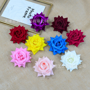 Horquillas para el cabello Dongchen Crafts con rosas de seda de 9 cm de diámetro, adorno floral en relieve para decoración de bodas y hogar. - Product Image 4