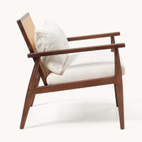 Fauteuil individuel moderne et minimaliste en bois massif, robuste, pour salon, chambre d'hôtes et salon de thé