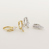 Boucles d'oreilles créoles en argent sterling S925 plaqué or 18 carats avec zircone cubique, style goutte d'eau, pour femme, bijoux de luxe légers