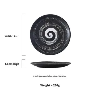 Piastra bassa in ceramica giapponese moderna semplice piatto piatto piatto piatto piatto piatto piatto piatto piatto piatto piatto piatto piatto piatto piatto piatto piatto piatto piatto piatto per cena Sushi Pasta occidentale elegante ceramica - Product Image 6