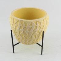 Petit pot de fleurs rond en ciment fait main pour une utilisation en intérieur/extérieur, design classique, pots de jardin français