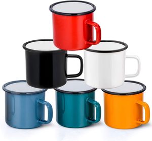 Lightweight Retro Design <b>Enamel</b> Backpacking Mug Custom Logo Dishwasher Safe Durable Outdoor Coffee <b>Cup</b> Hiking Camping Travel - Product Image 1