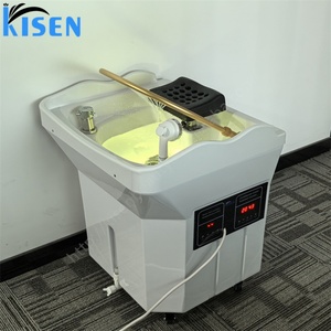 Kisen Electric Modern Aluminum Alloy Shampoo Basin 4-Wheel Salon <b>Trolley</b> <b>Portable</b> Head Spa Bowl Hair Salon Counter Living Room - Product Image 2