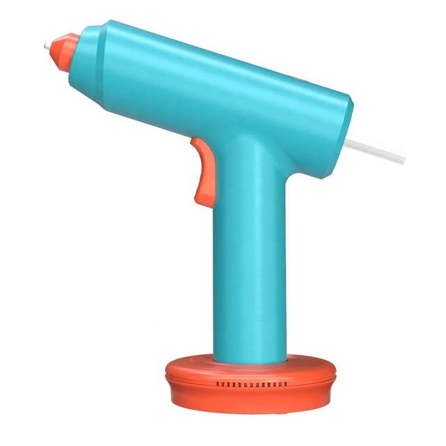 HJ096 15S Fasting Heating DC3.7V Mini Cordless Plastic Hot Glue Gun Motorized Aluminum Nozzle Magnetic Charger Dock Battery