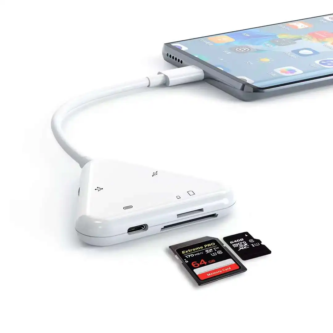 Nieuwe Producten Draagbare Mini Usb Splitter 3.0 Hub USB-C Hub 5-In-1 Multifunctionele Dock Lezer Sd/Tf Dual Card Lezer Pd Hub