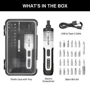 <span class=keywords><strong>Tournevis</strong></span> <span class=keywords><strong>électrique</strong></span> sans fil de Type C 3.6V avec jeu d'embouts rechargeables Li-ion Petit réglage de couple multi-usage Alimenté par batterie - Product Image 6