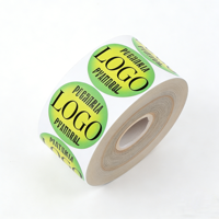 Étiquette autocollante ronde personnalisée imperméable en papier synthétique pour bouteille, rouleau d'étiquettes avec logo de l'entreprise