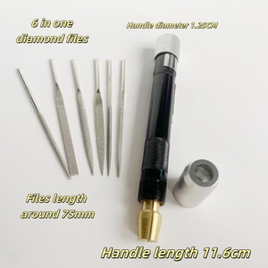 Bộ dụng cụ đánh bóng trang sức bằng thép kim cương 6 đầu tiện dụng, dễ mang theo, hình tròn và dẹt - Product Image 2
