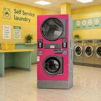 Laveuse et sécheuse superposées électriques à monnayeur de 12 kg pour laverie automatique, à gaz, machine à laver en libre-service, prix de gros