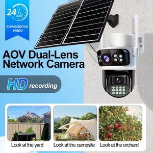 10800mah 7.5W*2 Solar Panel 8MP AOV Dual Lens <b>Camera</b> Battery 4G Sim Card CCTV Outdoor Network <b>Wireless</b> Monitor <b>Security</b> Cameras - Product Image 1