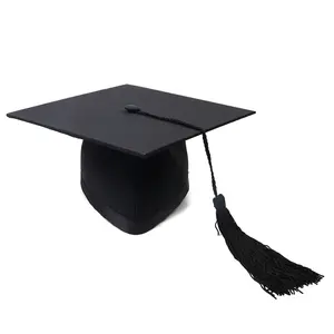 Gorro de graduación para estudiantes universitarios, gorra negra personalizada clásica cuadrangular, gorro de graduación para estudiantes universitarios