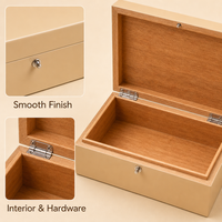 Boîte de rangement pour cigares en bois de pin personnalisée avec couvercle à charnière et fermoir métallique pour l'organisation du bureau, de la maison, de la salle d'étude et l'emballage de marque