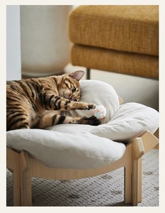 Pétalos suave y cómoda versión oceánica de madera abedul cama para mascotas cama de gato para uso en la sala de estar - Product Image 3