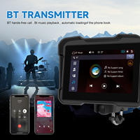 Podofo Monitor Portabel Nirkabel 5 Inci Carplay/Android Auto Tahan Air IP67 untuk Sepeda Motor Mendukung Airplay Android Cast BT