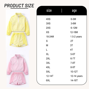 Ensemble de vêtements de sport pour enfants : Pull rayé à demi-zip et short pour filles, idéal pour le tennis – Vente en gros - Product Image 3