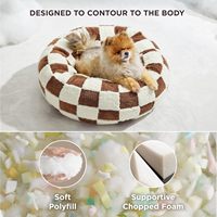 Lit pour chien de petite taille en forme de donut, lits ronds pour chats d'intérieur, confortables, anti-anxiété, apaisants, lavables, nids pour chats mignons et modernes